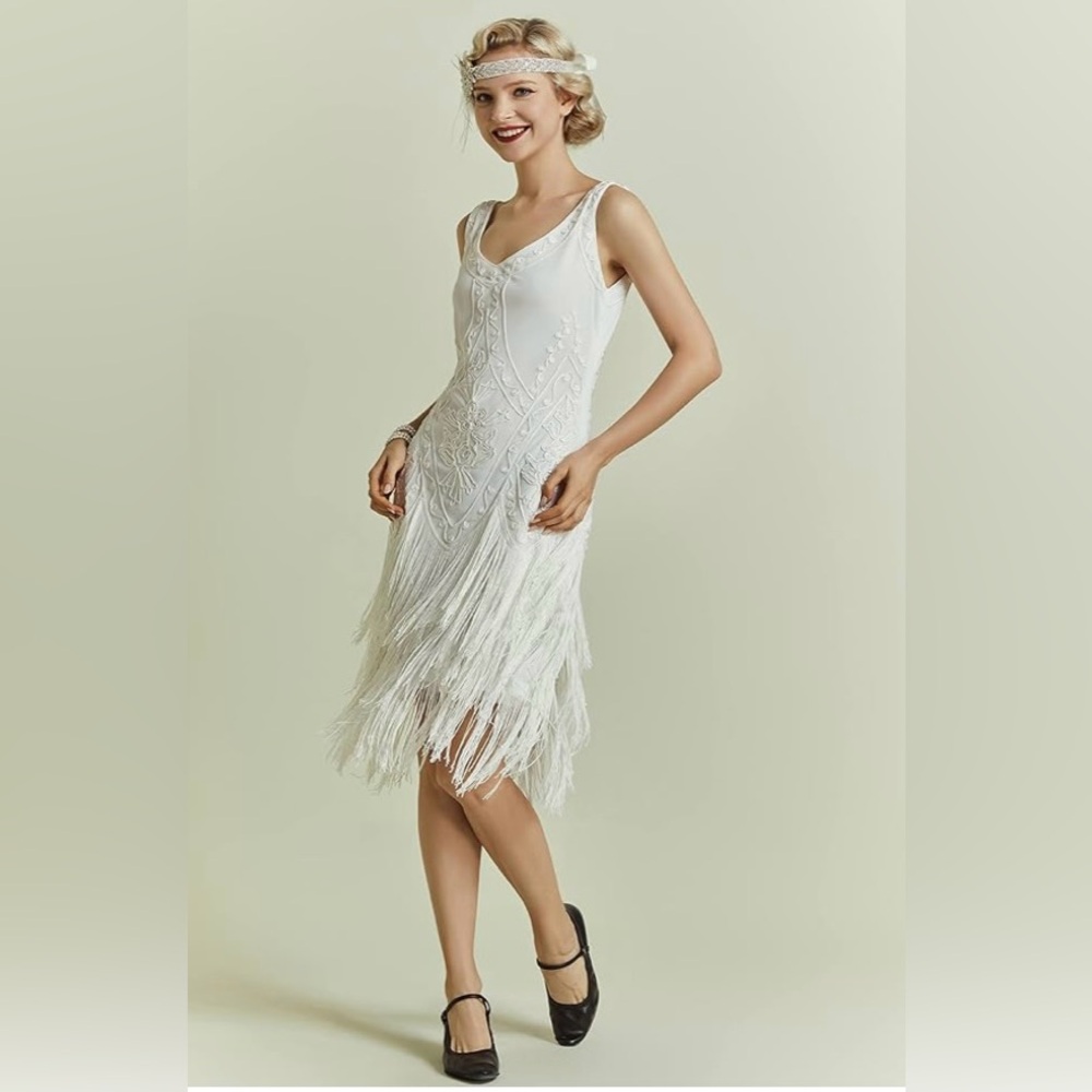 Babeyond White 1920’s Flapper Dress. Never worn!